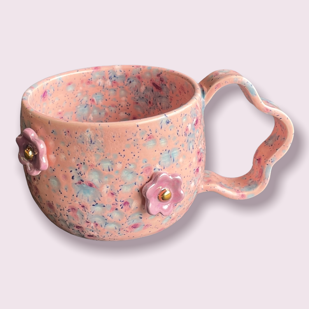 Iridescent Pink Daisy Mug